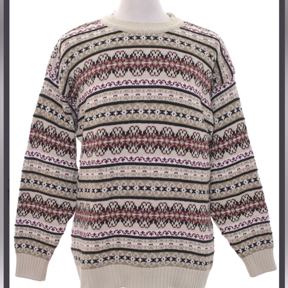 🌞1980’s Cambridge classics men’s Multicolor geometric print sweater pullover XL - Picture 1 of 11